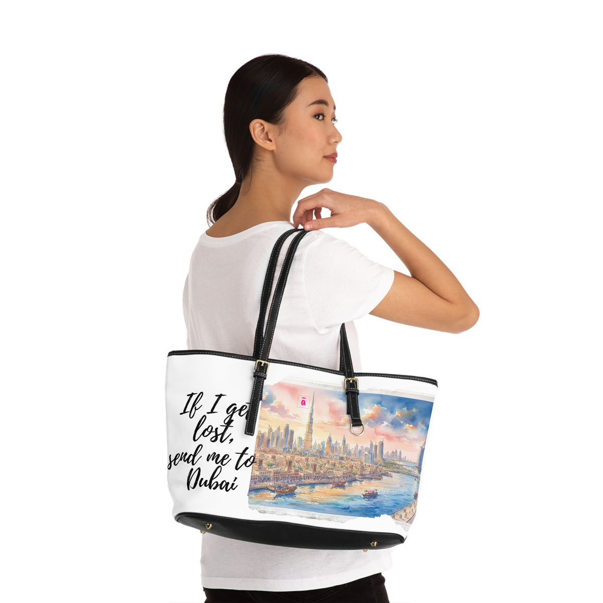 Dubai Watercolor Cityscape Shoulder Bag