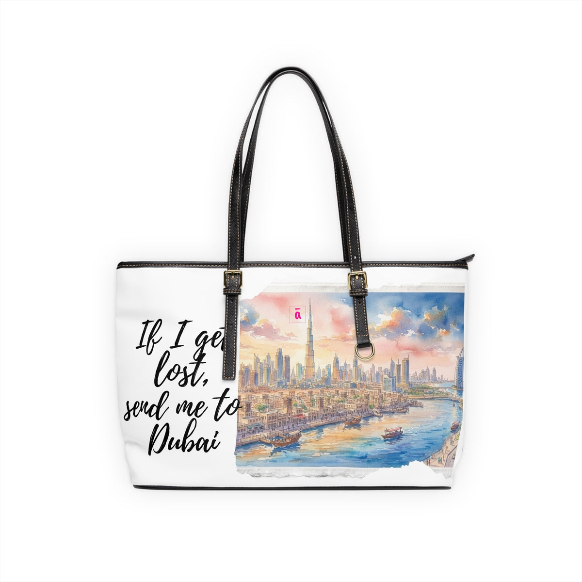 Dubai Watercolor Cityscape Shoulder Bag