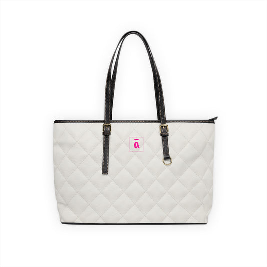 Quilted White Texture Shopping Bag