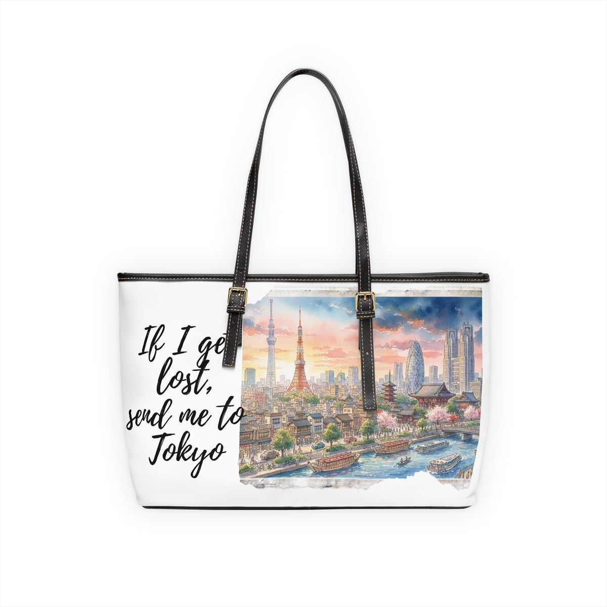 Tokyo Watercolour Skyline Shoulder Bag