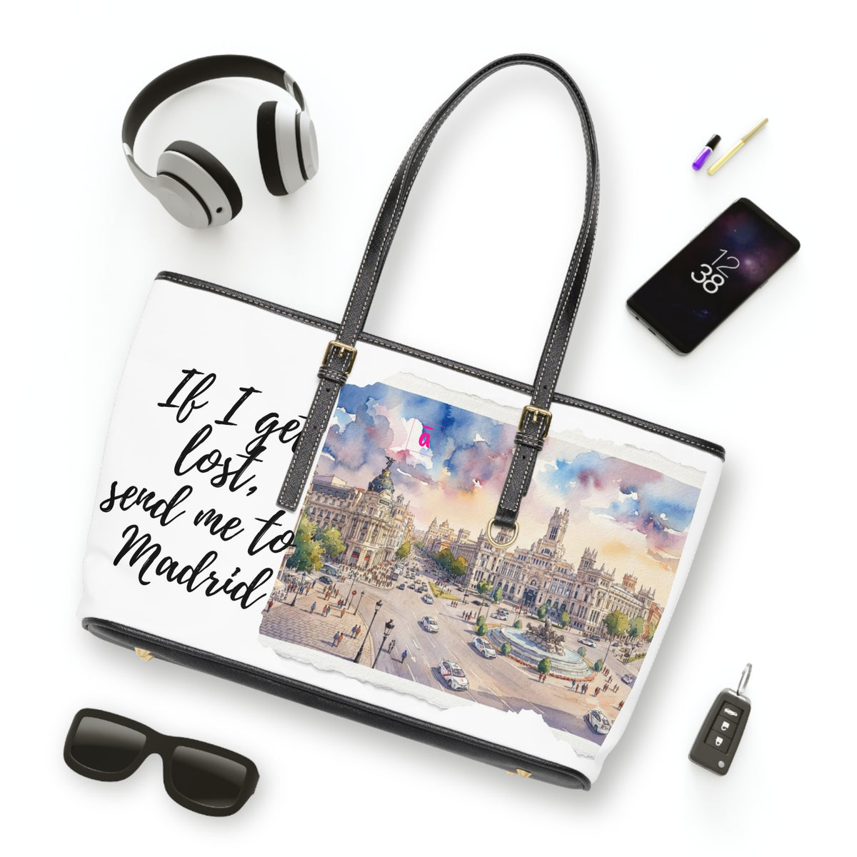 Madrid Watercolor City Shoulder Bag