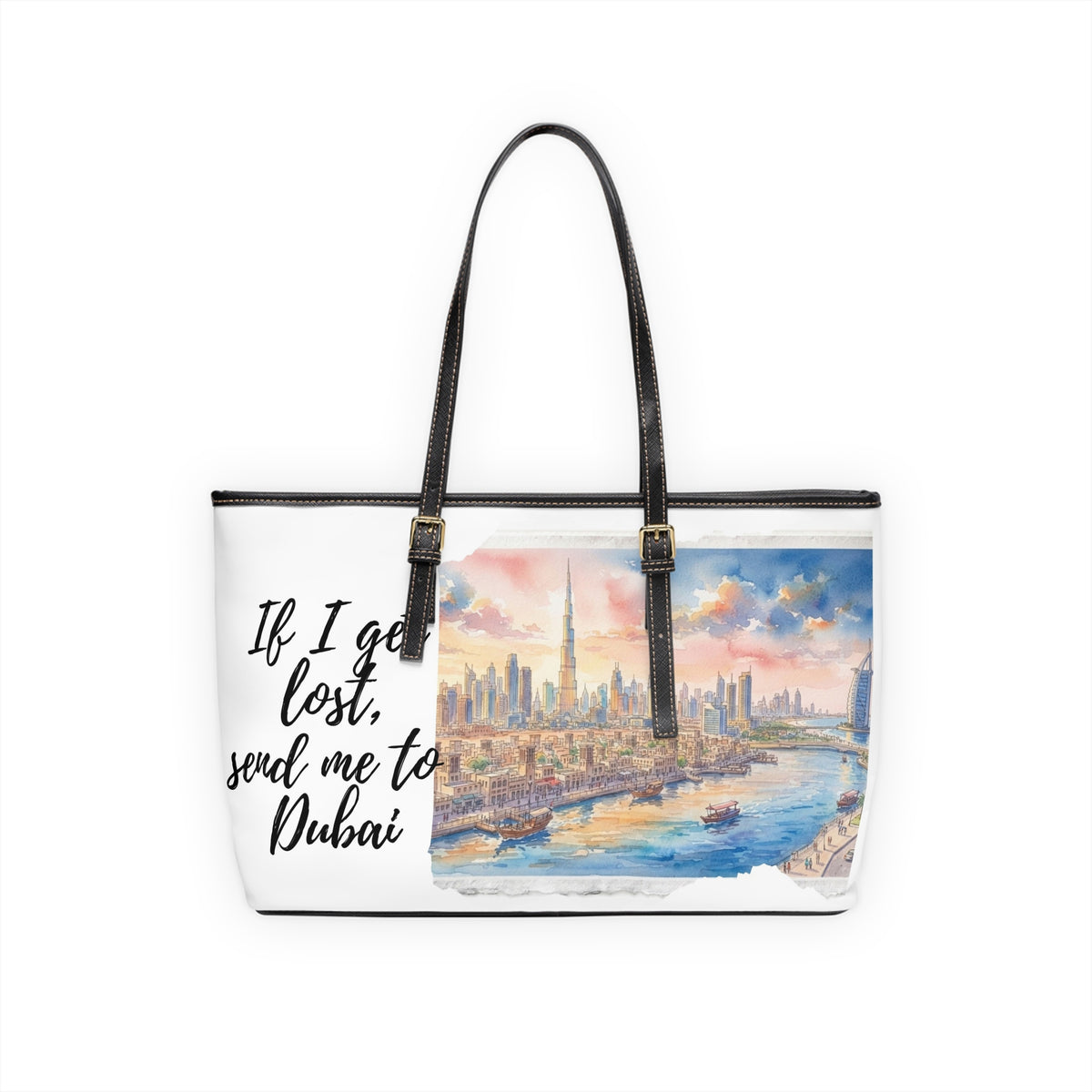 Dubai Watercolor Cityscape Shoulder Bag
