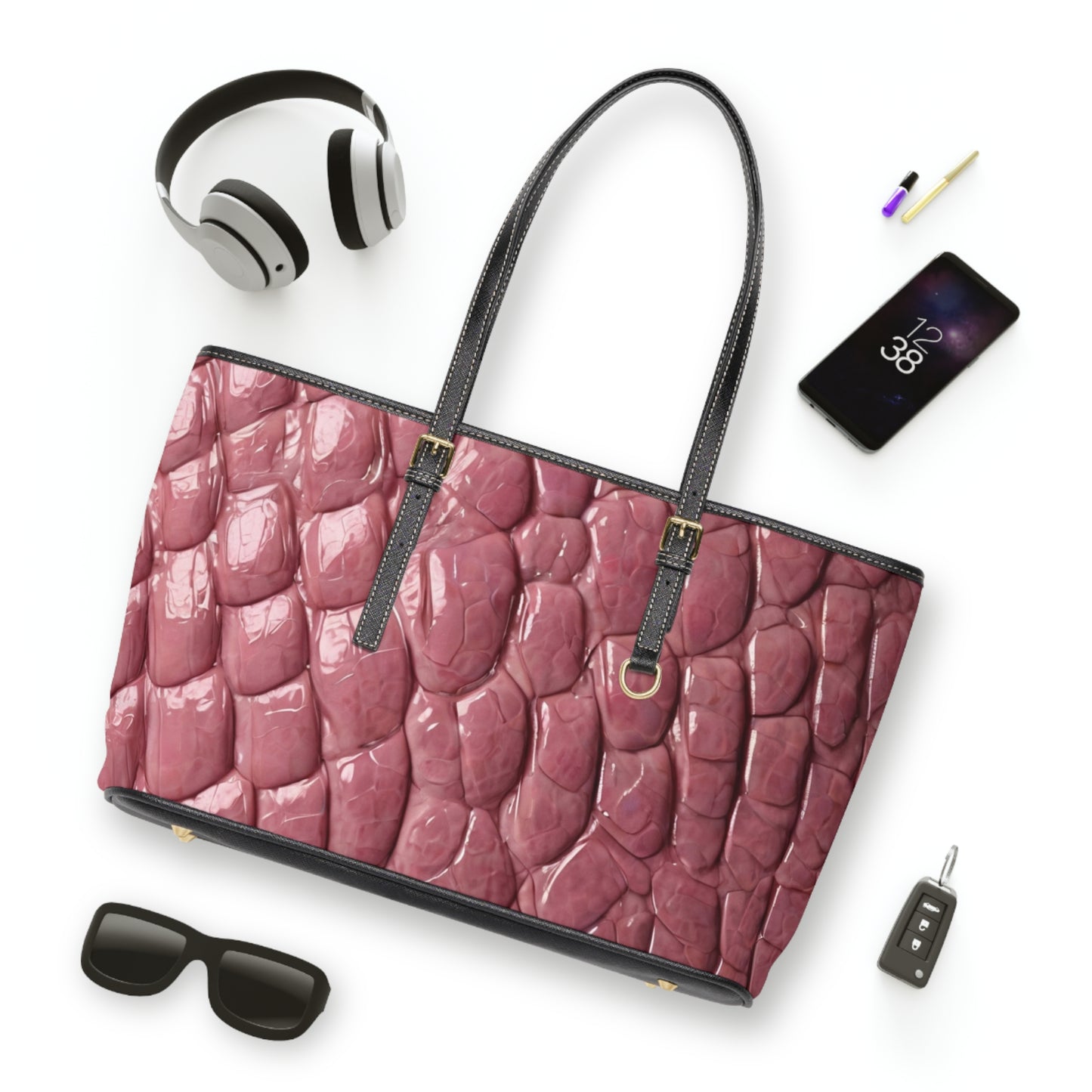 Shopping Bag - Pink Crocodile