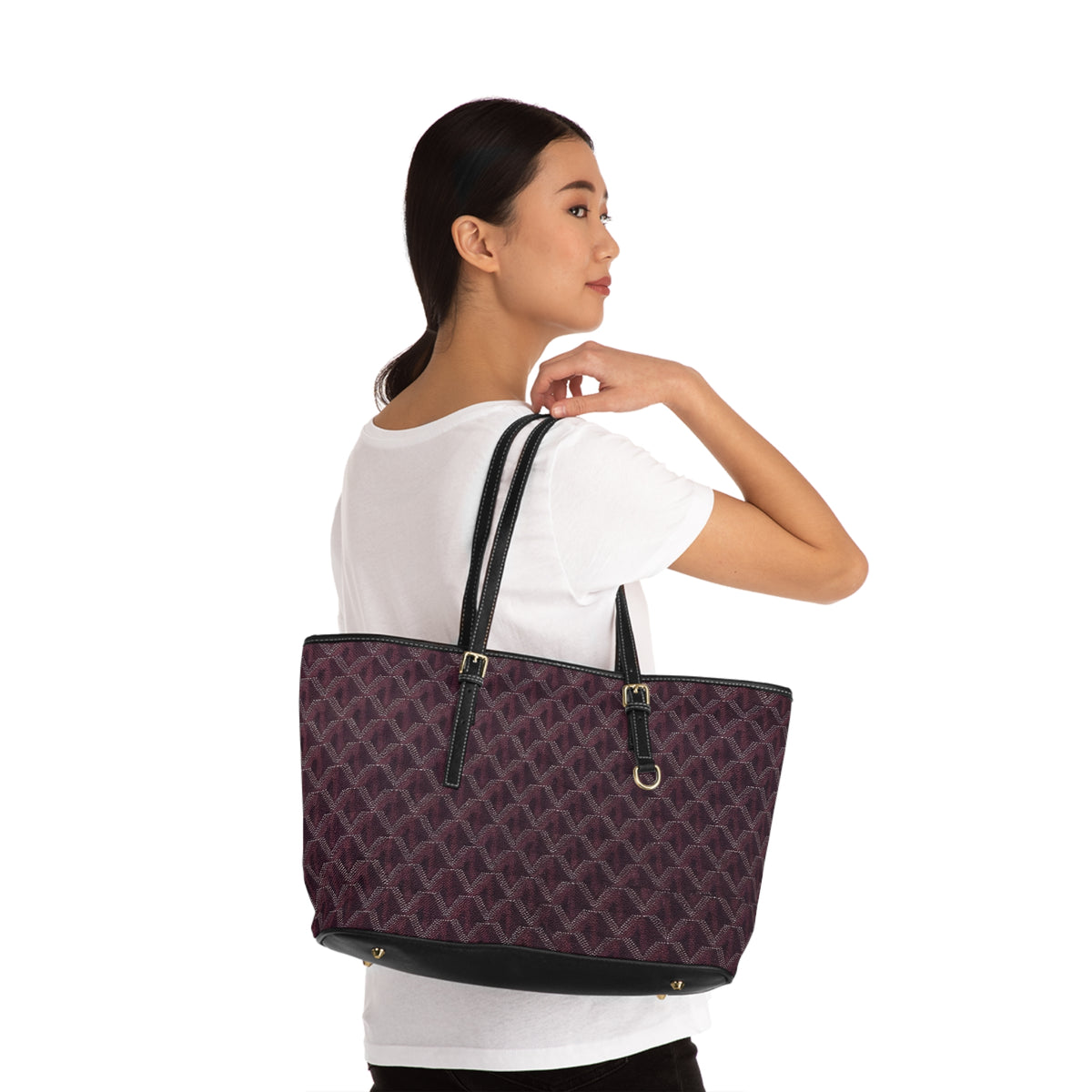 Quilted Plum PU Leather Shoulder Bag