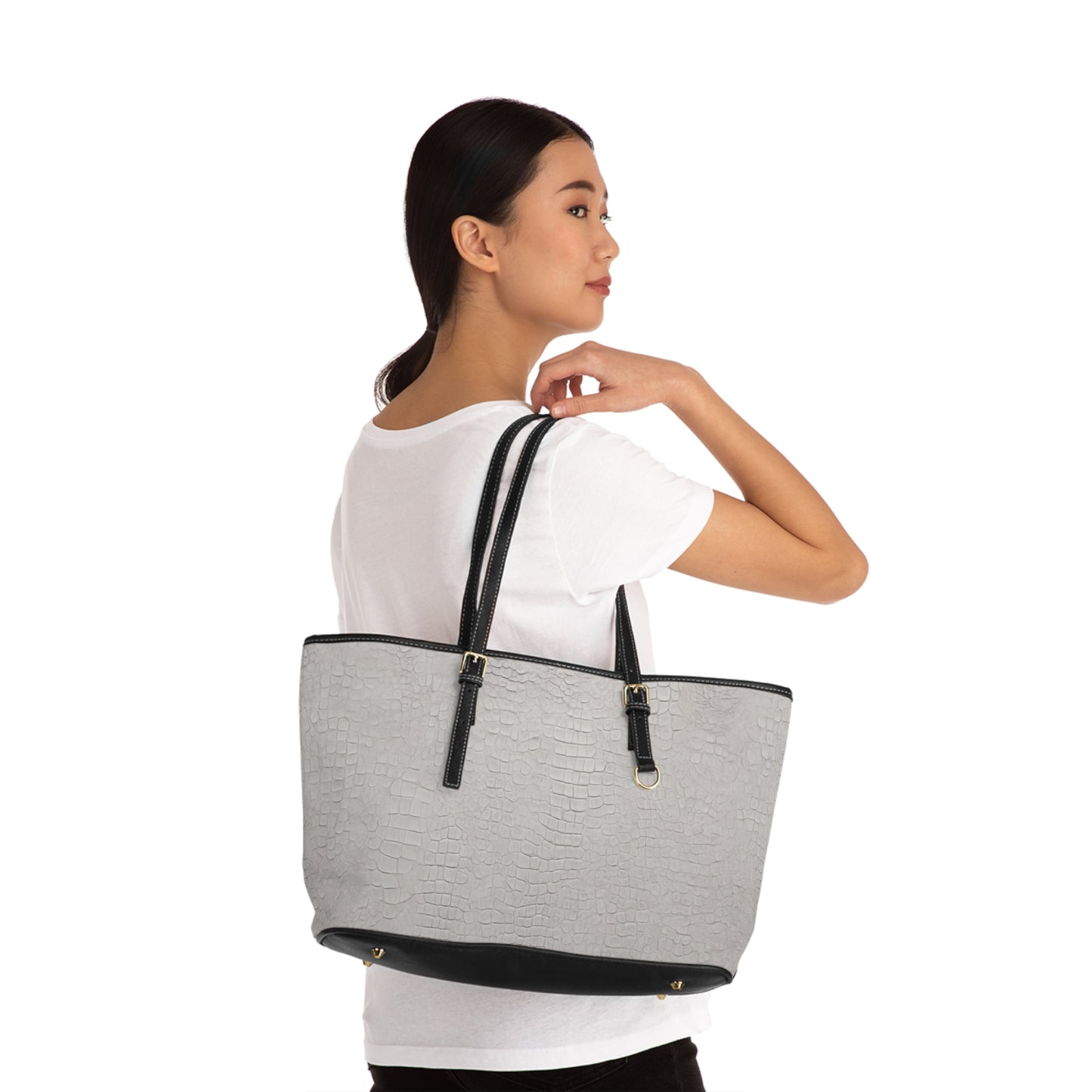 Shopping Bag - White Crocodile