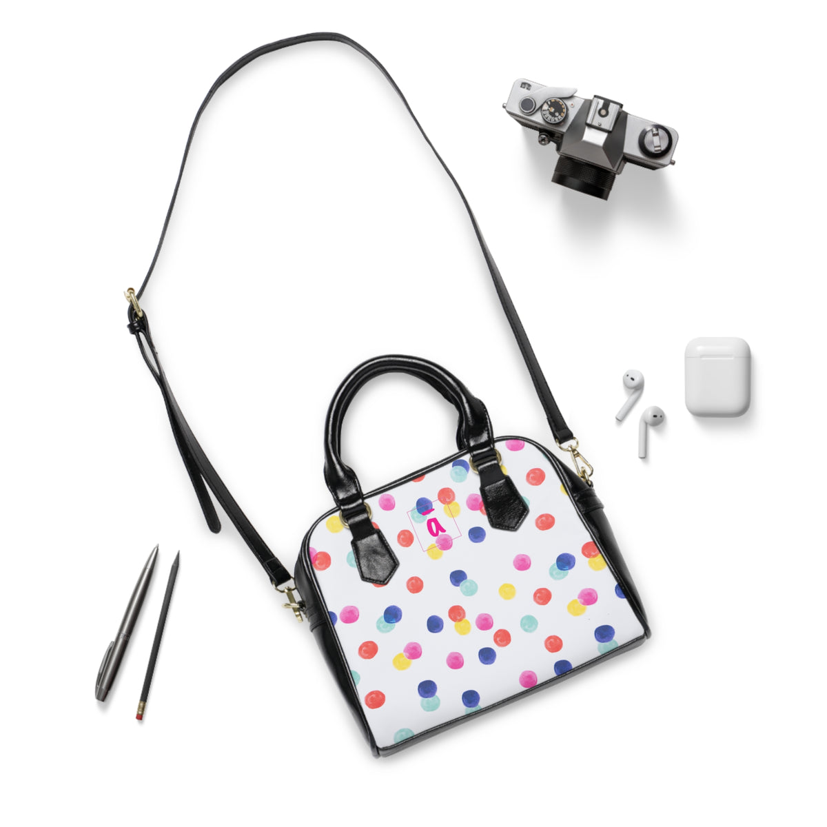Polka Dot Shoulder Handbag