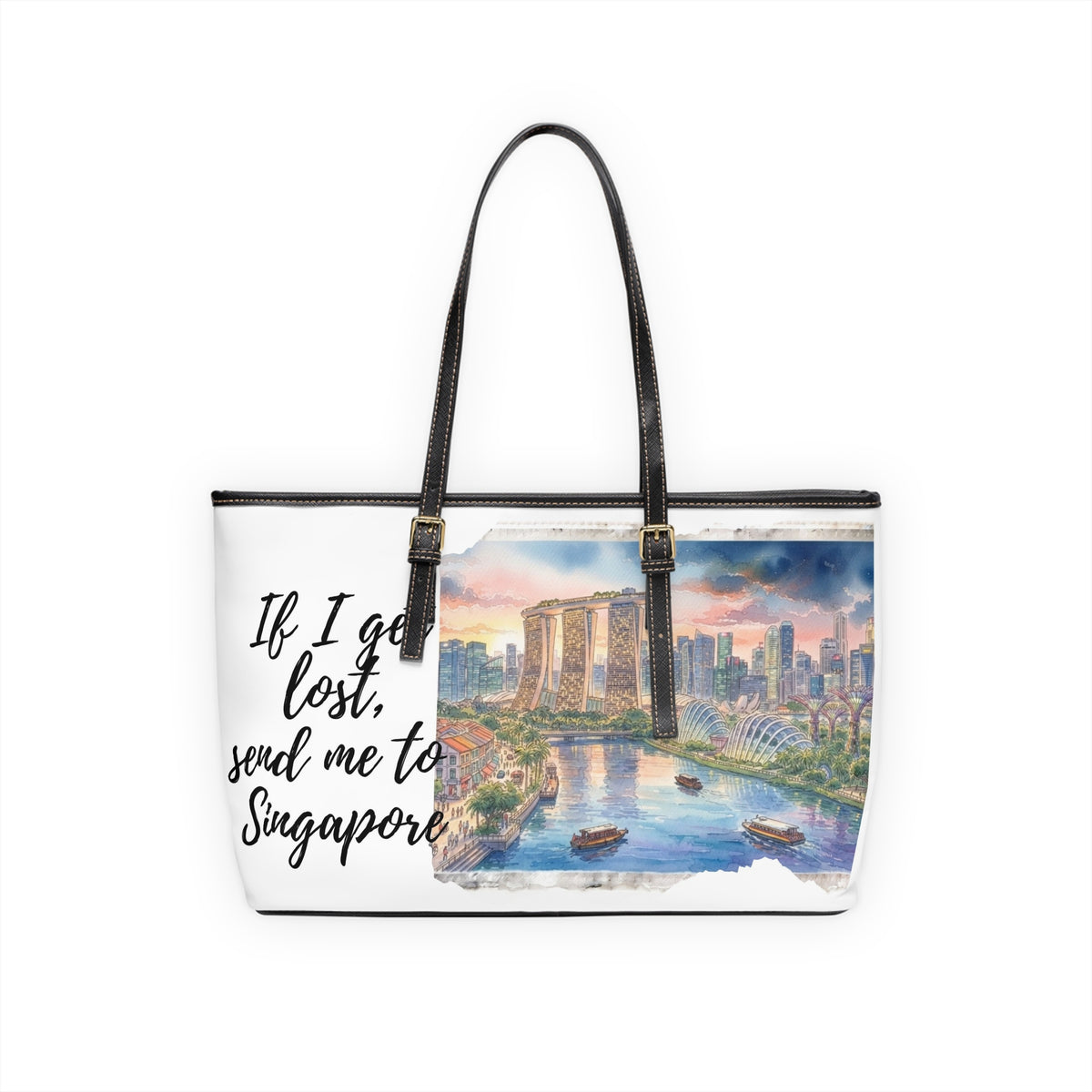 Singapore Watercolour Shoulder Bag