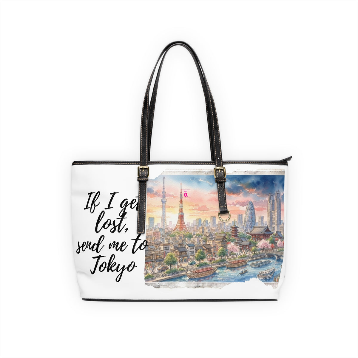 Tokyo Watercolour Skyline Shoulder Bag