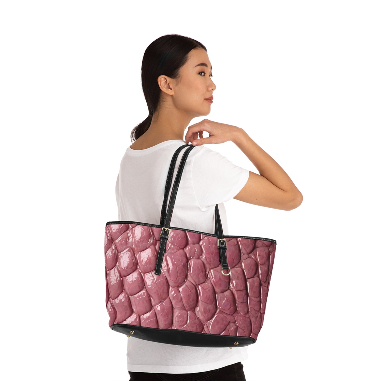 Shopping Bag - Pink Crocodile