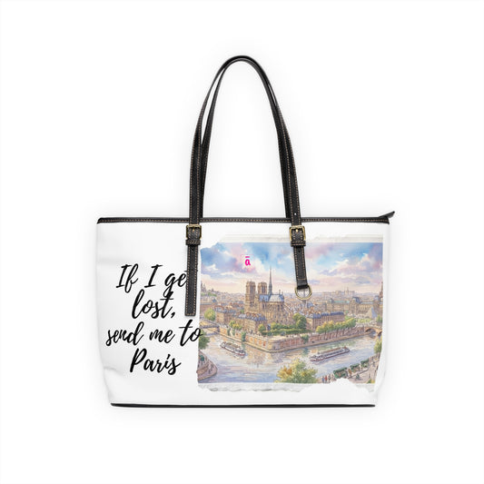 Paris Watercolor Cityscape Shoulder Bag